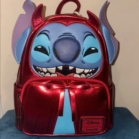 Loungefly | Bags | Loungefly Red And Blue Stitch Backpack  display picture 2